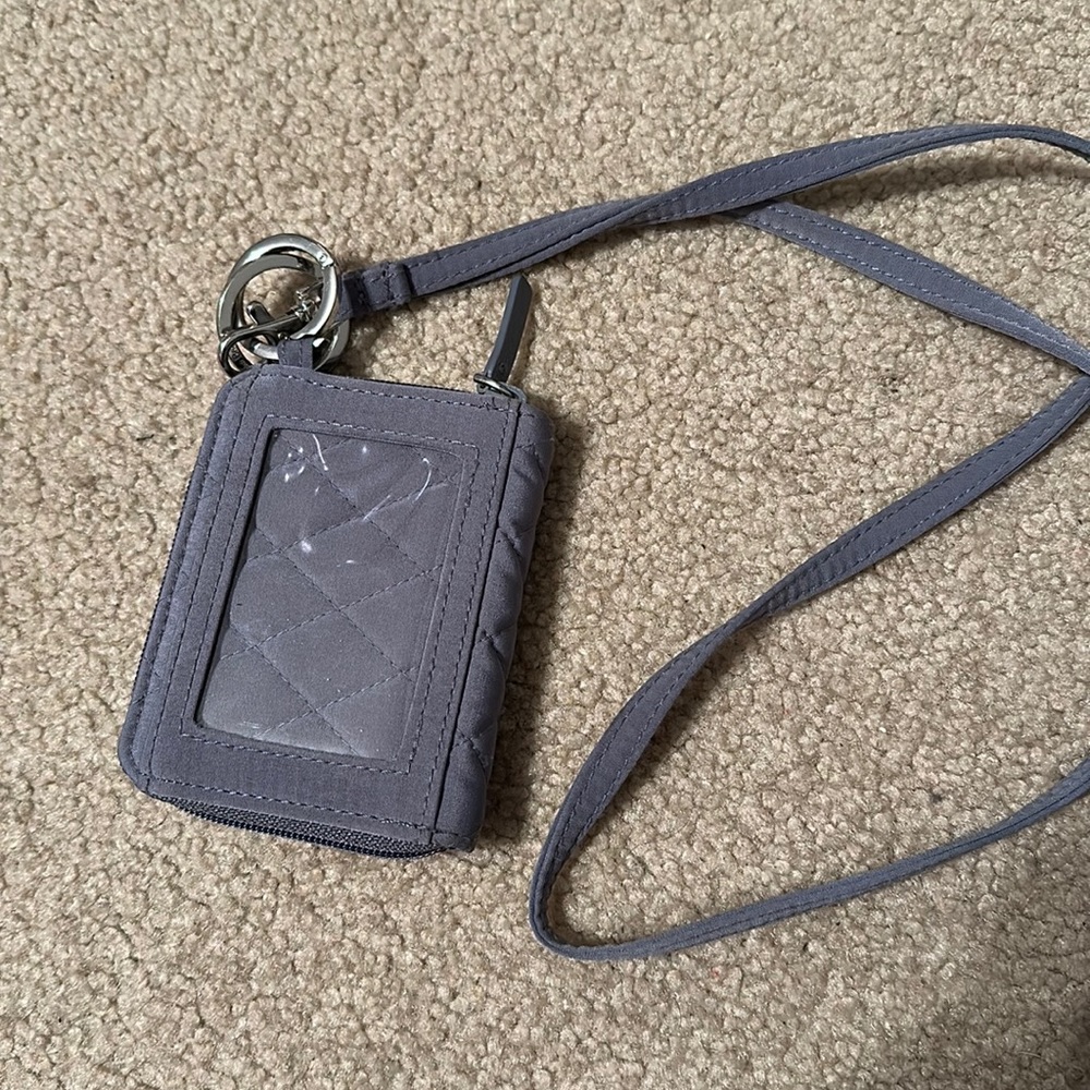 Gray wallet lanyard (Vera Bradley)